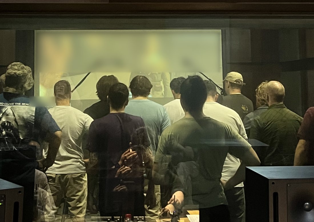 Cast recording, seen through the control-room glass